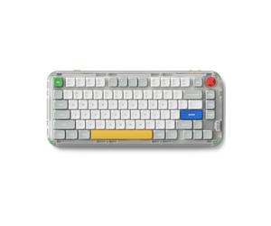 Nuphy Kick75 - Teclado mecánico inalámbrico de bajo perfil con control de volumen, intercambiable en caliente, 80 teclas PBT, BT/2.4G/USB-C (Silver Nano Switch)