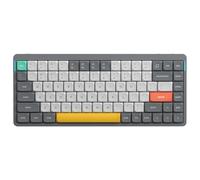 nuphy Teclado mecánico inalámbrico Air75 V2 de perfil bajo, retroiluminación RGB, intercambiable en caliente, soporta conectividad Bluetooth/2.4g/USB-C (gris, interruptores Gateron Wisteria)