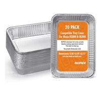 NUPICK Paquete de 20 forros de bandeja de goteo para parrilla y ahumador Ninja OG850/OG951 Woodfire, bandeja de grasa compatible con las series OG800 y OG900