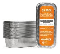 NUPICK Paquete de 35 bandejas de goteo compatibles con Weber SmokeFire EX4 EX6 EPX6, Genesis II 400600, Summit 400600 Series Grills, bandejas de engrase desechables de papel de aluminio, 11.4 x