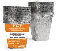 NUPICK Paquete de 35 Forros de Cubo de Grasa BAC407 compatibles con Parrillas Traeger Pro Series 575/780, 22/34, Ironwood 650/885, Accesorios de Parrilla para Traeger, 4.9 x 4.5 Pulgadas