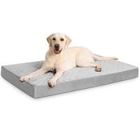 NUPIDA - Cama ortopédica XL para perros, cama impermeable para perros grandes con funda extraíble lavable y base antideslizante, colchón acolchado para jaula, 104,1 x 68,6 cm, gris claro