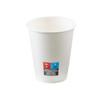 Nupik - 20 Vasos Desechables de Cartón Reciclables Blancos 270 ml (9oz) - Para Café, Degustaciones y Bebidas Frías o Calientes - Apto para Cumpleaños, Oficina, Hostelería, Máquina Expendedora