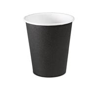 Nupik - Pack 20 Unidades Vasos de Cartón Desechables 270 ml (9 oz) - Color Negro - Vasos Antifugas y Resistentes, Reciclables - Para Café, Té y Bebidas Frías o Calientes