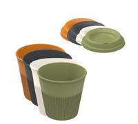 Nupik - Pack de 4 Tazas Reutilizables de Café con Tapas, Vasos Multiuso de 310 ml, 4 Colores Diferentes, Ideales para Bebidas Calientes y Frías, Uso Diario en Hogar y Oficina