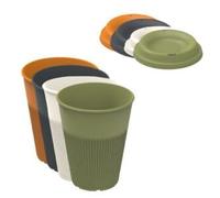 Nupik - Pack de 4 Tazas Reutilizables de Café con Tapas, Vasos Multiuso de 380 ml, 4 Colores Diferentes, Ideales para Bebidas Calientes y Frías, Uso Diario en Hogar y Oficina
