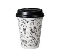 Nupik - Packs de 15 Vasos de Cartón + Tapas - Ideal para café u otras bebidas - Fabricados con papel reciclable (410 ml)