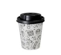 Nupik - Packs de 25 Vasos de Cartón + Tapas - Ideal para café u otras bebidas - Fabricados con papel reciclable (270 ml)