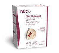 NUPO Diet Oatmeal Vainilla y Bayas rojas - Comida Dietética Premium para el Control de Peso I Sustituto Completo de la Comida para el Control de Peso I 12 Raciones I Sin OMG