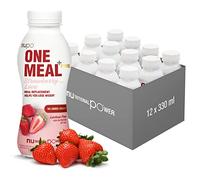 NUPO One Meal + Prime Fresa - Batido Listo para Beber - Sabroso batido sustitutivo de una comida con 24 vitaminas y minerales - Alto contenido en proteínas - Sin azúcares añadidos - 12 x 330ml