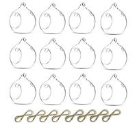 Nuptio 12 Piezas 8cm Diámetro para Colgar En Forma Globo Cristal Luz Té Candelabros Hogar Boda Fiesta Halloween Centros Mesa Interior y Exterior Candelabros Navidad Decoraciones