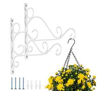 Nuptio 2 Piezas Soporte para Cesta Colgante, Soporte Metal para Plantas, Colgadores para Linternas Montaje Pared Hierro, Ganchos para Colgar El Jardín para Colgar Comederos para Pájaros Linternas