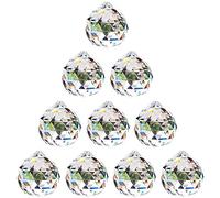 Nuptio 30mm Prisma de Bola Octogonal de Cristal Transparente 10 Piezas - Cuelgan Facetadas Suncatcher Colgante para Lámpara de Techo, Feng Shui, Casa de la Boda, Decoraciones de Oficina