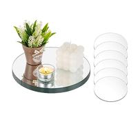 NUPTIO Bandejas Portavelas 12 Piezas Vidrio Espejado Placas de Velas 20cm Espejo Redondo Centros de Mesa Bandeja Decorativa a Granel 2mm Soporte Velas Pequeño Círculo Espejos Boda Fiesta DIY