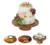 Nuptio Base Tartas Soporte Cupcakes: 29.3cm Madera Tarta Bandejas Expositor Bandeja Redonda Porta Pasteles Stand Baby Shower Decorativas Frutero Tartera Peana Cake Portatartas Cale Boda