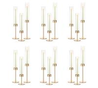 NUPTIO Bougeoir Cylindrique À Bougies - Lot de 18 Clair Centres de Table de Mariage Décoration de Table de Salle À Manger pour Cheminée