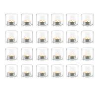 Nuptio Candelabro Vota Claro, Juego de 24 Copas de Cristal Tealight para la Boda o decoración del hogar