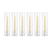 NUPTIO Huracán de Vidrio Titular de La Vela: 6 Piezas Portavelas para Velas de Candelabro, Portavelas Cilindro Alto Sin Fondo para Fiesta de Boda, Centro de Mesa, Decoración de Comedor