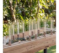 NUPTIO Mader Huracán Candelabro de Vidrio - 10 Piezas A Granel Taper Candelabros de Vela Palo de La Vela Se Mantiene El Paquete de Claro Cónico Velas Moderno Mesa De Navidad Cena Chimenea
