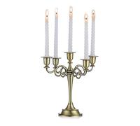 Nuptio Portavelas para Velas de Candelabro Portavelas de 5 Brazos de 27cm Altura para Velas Cónicas para Boda Fiesta Cumpleaños Mesa de Comedor Decoraciones Navideñas