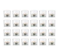 Nuptio Set de 24 Titulares de Candelita de Vidrio Transparente, 4.6cm X 4cm, para la Fiesta de Bodas SPA Reiki Meditation, Votive Candle Gardens