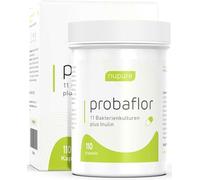 Nupure® Probaflor - 110 Cápsulas con 20 000 millones de UFC, 11 cepas bacterianas especiales, con inulina y Lactobacillus salivarius SP2, mejor protegido gracias a un bote especial, vegano