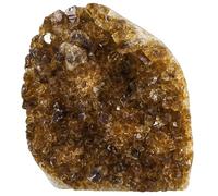 Nupuyai Piedra de citrino natural, geoda y drusa de cristal de citrino, piedra mineral preciosa bruta, decoración Feng Shui para jardín e interior (401 g-500 g)
