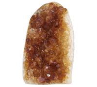 Nupuyai Piedra de citrino natural, geoda y drusa de cristal de citrino, piedra mineral preciosa bruta, decoración Feng Shui para jardín e interior (301 g-400 g)