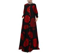 Nuqqichongtian Abaya - Vestido musulmán elegante para mujer, manga larga de una pieza, vestido islámico Abaya Dubai Islam Hijab Robe Solid Lady Prayer Hoodied African Dress Vino L