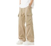 Nuqqichongtian Pantalones Cargo Hombre Elásticos Senderismo Trabajo Ligeros Largos Joggers Exterior Casuales Grandes Stretch Cordón A La Moda Elástica Algodón Aire Libre Deporte Bolsillos Pants