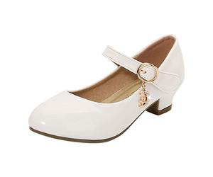 Nuqqichongtian Sandalias para niña, zapatos de ballet, zapatos de tacón de tacón para fiestas, carnaval, bailar, zapatos de baile, zapatos de boda para niñas, brillantes, princesas, lentejuelas, niños