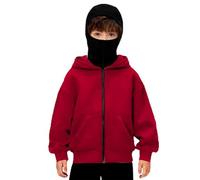 Nuqqichongtian Sudadera con capucha Deguisement Ninjago, sudadera con cremallera para niñas y niños, monocolor, cálida, con pasamontañas, informal, con cremallera y bolsillo, sudadera holgada Y2K Tops