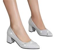 Nuqqichongtian Zapatos de tacón para mujer, elegantes y cómodos, tacón en bloque cerrado, tacones altos, encaje sexy para bodas y fiestas, sandalia con correa de tobillo cruzada