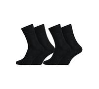 Nur Die 2 pares de calcetines para hombre de 98% algodón, suaves, transpirables, con puntera sin presión, caña media, Negro, 43-52