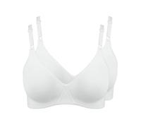 Nur Die 2er Pack Damen Baumwoll BH, Sujetador Mujer, Blanco (Weiß 30), 105C (Talla del Fabricante: 90C)