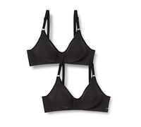 Nur Die 2er Pack Damen Baumwoll BH, Sujetador Mujer, Negro (Schwarz 94), 95B (Talla del Fabricante: 80B)