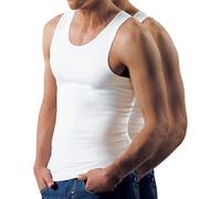 Nur Die 2er Pack Unifarben Weiche & Atmungsaktive 100% Baumwolle Kurzarm Unterhemd Herren Camiseta, Blanco, L Hombres