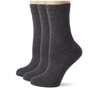 Nur Die 487805/Damen Ohne Gummi Socken 3er - Calcetines para mujer, color grau (graumelange 346), talla 35/38