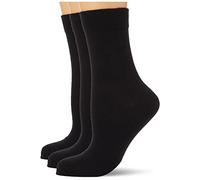 Nur Die 487805/Damen Ohne Gummi Socken 3er - Calcetines para mujer, color schwarz (schwarz 940), talla 35/38