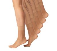 Nur Die 5er Söckchen Seidenfein, 625869 Calcetines, 0, Braun (Amber 230), Talla única (Pack de 5) para Mujer