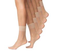 Nur Die 5er Söckchen Seidenfein, 625869 Calcetines, 15 DEN, Beige (Teint 114), Talla única (Pack de 5) para Mujer
