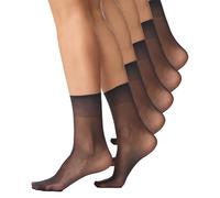 Nur Die 5Er Söckchen Seidenfein, 625869 - Calcetines para mujer, color schwarz (schwarz 094), talla única