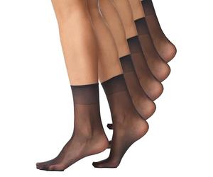Nur Die 5Er Söckchen Seidenfein, 625869 - Calcetines para mujer, color schwarz (schwarz 094), talla única