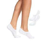 Nur Die Bambus Sneaker Füssling 2er Pack Damen Kaum Sichtbar Bambussocken Socke Weich Atmungsaktiv Unsichtbar Verrutschen Nicht Zapatillas Deportivas, Blanco, 44 Mujeres