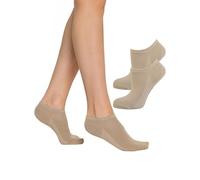 Nur Die Bambus Sneaker Socke 2er Pack Damen Kaum Sichtbar Bambussocken Weich Zapatillas Deportivas, Gris Beige, 40 Mujeres