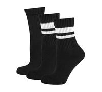 Nur Die Calcetines cortos deportivos, paquete de 3 unidades, calcetines de tenis de algodón (74%), suela acolchada, diseño retro, cintura elástica, calcetines deportivos