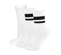 Nur Die Calcetines cortos deportivos, paquete de 3 unidades, calcetines de tenis de algodón (74%), suela acolchada, diseño retro, cintura elástica, calcetines deportivos