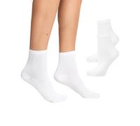 Nur Die Bambus Kurzsocken 2er Pack Damen Kurzschaft Bambussocken Socke Weich Atmungsaktiv Calcetines Cortos, Blanco, 39-42 Mujeres