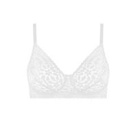 Nur Die Daily Lace Ohne Bügel Verführerischer Spitzen BH mit Breiten Trägern Breites Unterbrustband Bügellos Bustier Sujetador, Blanco, 85B Mujeres