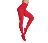 Nur die Damen Strumpfhose 80 Den Blickdicht Mikrofaser weiche Damenstrumpfhose (L/XL, Rot)